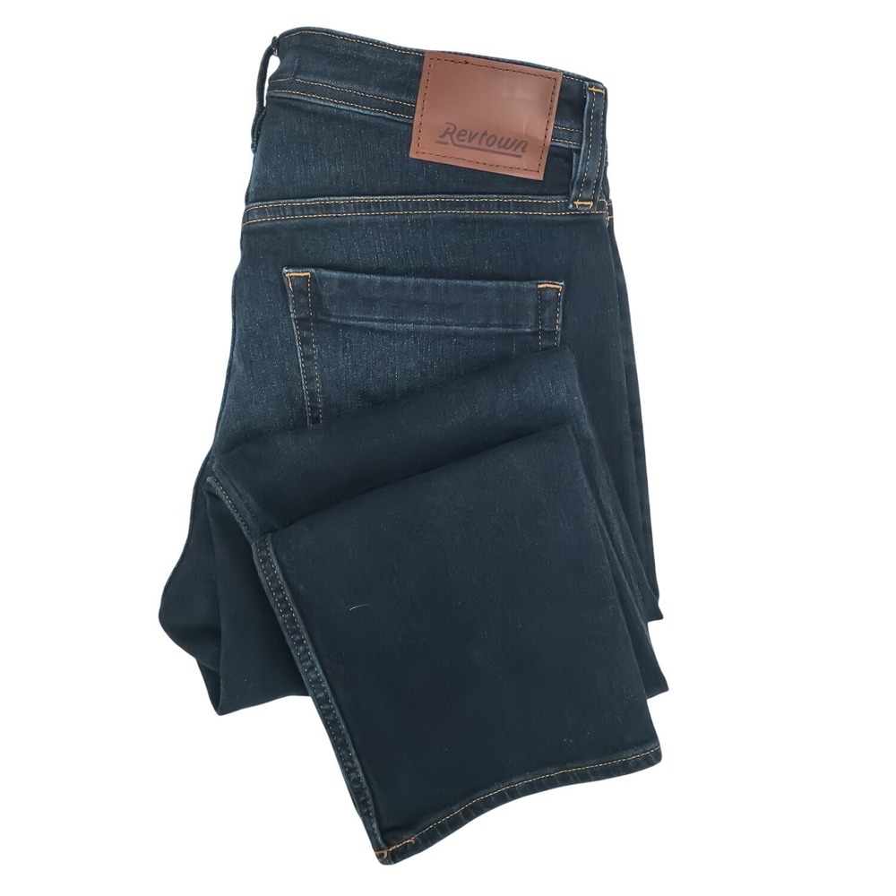 Revtown Sharp Slim Jeans Mens 32x32 Dark Indigo Decade Denim Cotton Blend